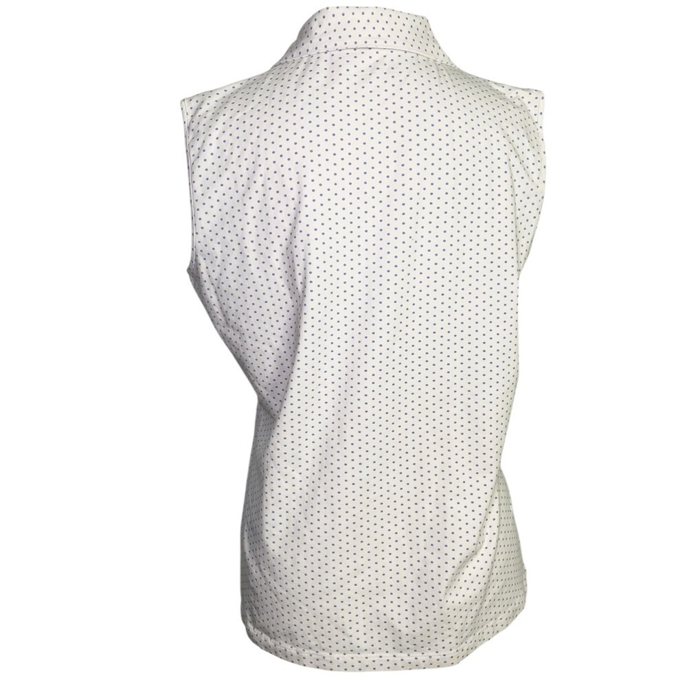 Lady Hagen Polka Dot Sleeveless Golf Polo Top - Picture 2 of 15
